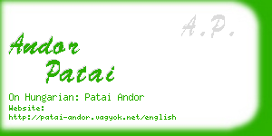 andor patai business card